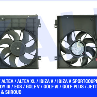 FAN MOTORU GOLF5-JETTA-PASSAT-CADDY-LEON-A3 BMY-BLG-BGU-BSE-BLF-BLP-BJB-BKD-BKP-BXE-BKC 1,4 TSI-1,6-1,6 FSI-1,9 TDI-2,0 TDI 04-13 KOMPLE : SET (SOL + SAG + DAVLUMBAZ)