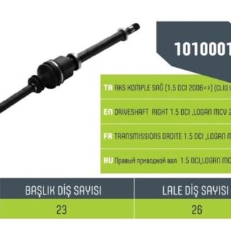 AKS SAĞ KOMPLE LOGAN MCV CLIO III MODUS 1.5 DCI DIŞ FREZE 23-IÇ FREZE 26-UZUNLUK 897
