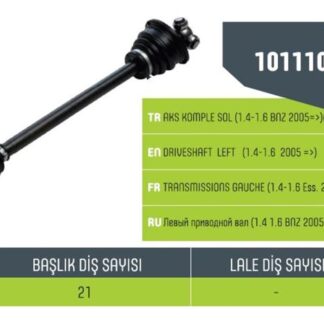 AKS SOL KOMPLE LOGAN SANDERO 1.4 1.6 04> RN-8-812 DIŞ FREZE 21-UZUNLUK 681