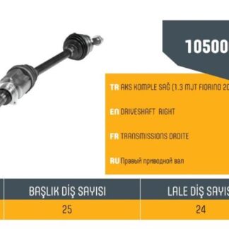 AKS SAĞ KOMPLE FIORINO 1.3 JTD 07> DIŞ FREZE 25-IÇ FREZE 24