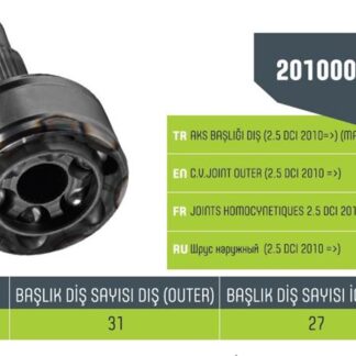 AKS KAFASI MASTER III MOVANO DIŞ FREZE 31-IÇ FREZE 27