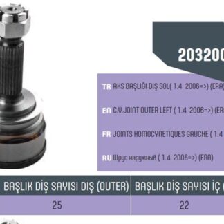 AKS KAFASI ACCENT EXCEL BENZINLI 94>06 ERA BENZINLI 06> GETZ 02> BENZINLI ABSSİZ ARAÇLAR IÇIN