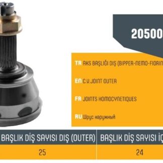 AKS KAFASI FIORINO PUNTO STILO 1.3 JTD 16V TEKERTARAFI DIŞ FREZE 25. TEKER TARAFI IÇ FRZE 24 CONTA CAPI 51 MM UZUNLUK 146.5MM