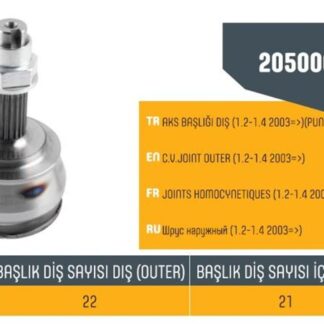 AKS KAFASI PUNTO STILLO IDEA 1.2 1.4 03> DIŞ FREZE 22-IÇ FREZE 21