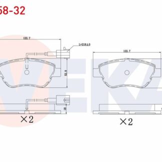FREN BALATA ON CIFT FISLI FIAT LINEA 1.4 2010-/LINEA 1.6 MJT 2010-/PUNTO EVO 1.3 MJT 2009-2012/ALFA ROMEO MITO 1.6 JTD 2008-/MITO 1.4 T 2008-/CITROEN NEMO 1.3 HDI 2007-/BIPPER 1.3 HDI 2008-