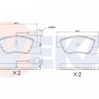 FREN BALATA ON CIFT FISLI FIAT LINEA 1.4 2010-/LINEA 1.6 MJT 2010-/PUNTO EVO 1.3 MJT 2009-2012/ALFA ROMEO MITO 1.6 JTD 2008-/MITO 1.4 T 2008-/CITROEN NEMO 1.3 HDI 2007-/BIPPER 1.3 HDI 2008-