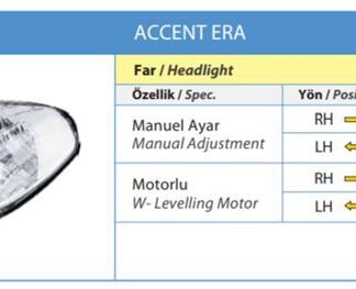 FAR SOL + SINYAL ACCENT ERA 06>11 SEFFAF SINYALLI MEKANİK