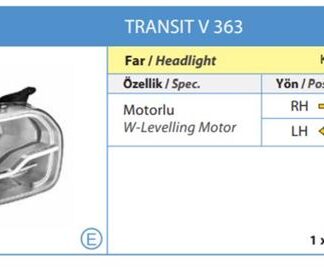 FAR SAĞ TRANSIT V363 14> KROM ÇERÇEVELI