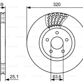 FREN DISK ON [320 mm] FOCUS C-MAX KUGA GRAND C-MAX CONNECT VOLVO V40 11-