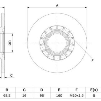 FREN DISKI ARKA TRANSIT V-362 63 12- 308 MM FWD[BK21 & EB]TEK TEKER