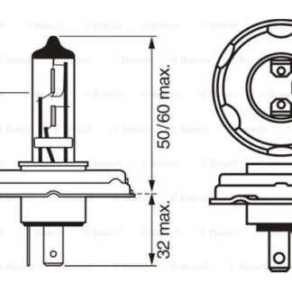 AMPUL 12V R2 HALOGEN P45T-PURE LIGHT 1990-