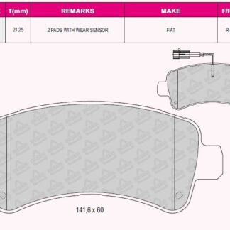 FREN BALATASI ARKA FISLI DUCATO 14> / BOXER 14> / JUMPER 14> KABLOLU