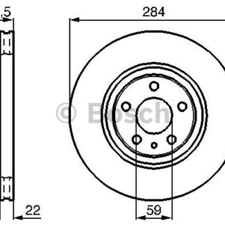 ON FREN AYNASI (DISKI) DOBLO III EGEA 1,3 / 1,6 / 2,0 10>ALFA ROMEO 147 156 (5 BIJON 284MM)