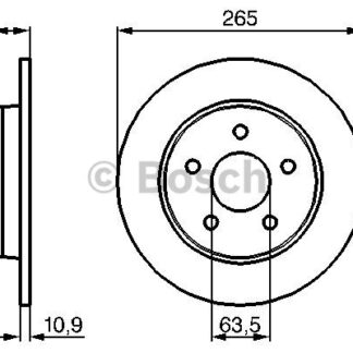 ARKA FREN DISK AYNASI FOCUS II 04 /> FOCUS II C MAX 03>07 C MAX 07 /> 1,6TI 16V / 1,6TDCI / 1,8 MAZDA III 03> OLCU (265 X 11×5 BIJON)