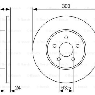 ON FREN DISK AYNASI MONDEO III 1,8 / 2,0 / 2,2 00>07 JAGUAR X TYPE 01>09 OLCU (300 X 24×5 BIJON) HAVA SOGUTMALI