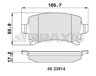 ARKA FREN BALATASI A3 TUM MODELLER 05 / 03> A4 PASSAT 1,6FSI / 1,9TDI / 2,0TDI 95>16