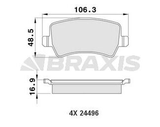 FREN BALATASI ARKA S-MAX 09> 06> GALAXY III 06> / S60 10> S80 06> V60 V70 06> XC60 08> XC70 06> / RANGE ROVER EVOQUE 11>