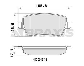 ARKA FREN BALATASI FIAT CROMA I II 1.8 16V MULTIJET. 2.2 16V MULTIJET 1.9D MULTIJET 05>07