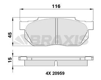 ON FREN BALATASI HONDA CIVIC 88-91 CRX 89-92 ACCORD 83-85 PRELUDE 86->