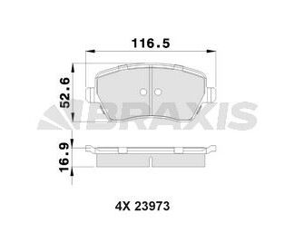 ON FREN BALATASI MICRA K12 03> NOTE 06> CLIO III 05> MODUS 04> DUSTER 10> LOGAN 04> DOKKER 12> G:116 MM Y: 52,1 MM K:17,4MM
