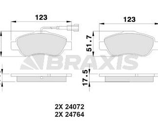 ON FREN BALATASI FIAT 500 500C DOBLO FIORINO PANDA 1.3 MJET 1.4 1.2 1.9 JTD 1.6 16V 01> FORD KA 1.3 TDCI 08>16 PEUGEOT BIPPER TEPEE 1.4 HDI 08>