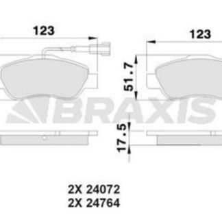ON FREN BALATASI FIAT 500 500C DOBLO FIORINO PANDA 1.3 MJET 1.4 1.2 1.9 JTD 1.6 16V 01> FORD KA 1.3 TDCI 08>16 PEUGEOT BIPPER TEPEE 1.4 HDI 08>