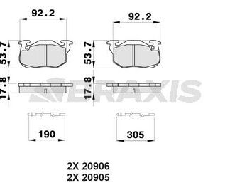ON FREN BALATASI R9 YM R19 CLIO III EXPRESS SAXO 1.0I.1.1I.1.4I (FISLI) SAXO P106 P306 P405