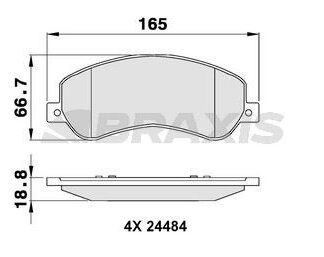 ON FREN BALATASI TRANSIT V347 06 /> V347 155PS A.CEKER 11 /> VW AMAROK 2.0TDI 10> FISLI