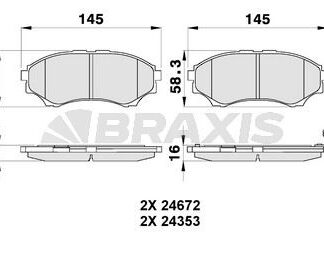 ON FREN BALATASI MAZDA 4×4 B 2500 RANGER 02>06 2,5TD / 3,0TD 06>12
