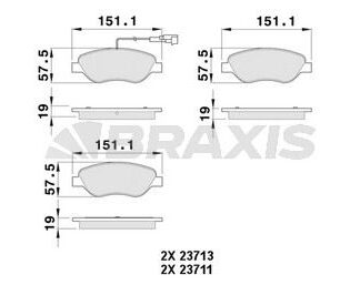 ON FREN BALATASI STILO 2.4 20V 10 / 01>1.9JTD MULTIWAGON 1.9JTD 01 / 04>BRAVO 1.9D MJET 04 / 07> (FISLI)