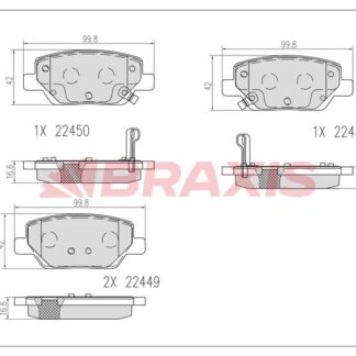 ARKA FREN BALATASI EGEA 1,3D MULTIJET / 1,4 / 1,4LPG / 1,6 / 1,6D MULTIJET