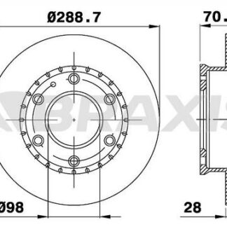 ON FREN DISK AYNASI HAVALI MAZDA B2500 2.5 D BT50 4×4 05-11 FORD RANGER 05-> 289×6