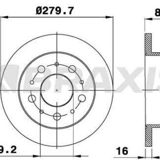 ARKA FREN DISK AYNASI BOXER JUMPER DUCATO (TUM MODELLER) 18Q (16 JANT) 2,0 HDI 2,2 HDI 2,8HDI 2,8HDI (00 13)OLCU: (CAP:280 KALINLIK:16X5DL)