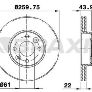 ON FREN DISK AYNASI HAVALI MICRA K12 03>10 NOTE 06>12 CLIO III 06>10 MODUS 04>260×4