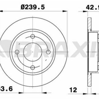 ON FREN AYNASI FIESTA III / IV 89>000 FORD KA 96>00 MAZDA 121 III 96>03 OLCU : (240 X 12×4B)