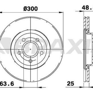 ON FREN DISK AYNASI FOCUS II 04 /> FOCUS II C MAX 03>07 C MAX 07 /> 1,6ECO / 1,6TDCI / 2,0TDCI / 2,0 16V KUGA 2,5 / 2,0TDCI 10>13 VOLVO C30 C70 II S40 II V50 04> OLCU: (300 * 25)