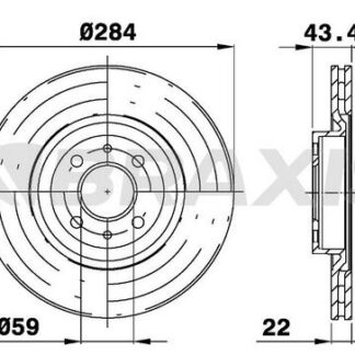 ON FREN AYNASI (DISKI) BRAVO I II CROMA DOBLO IDEA LINEA MAREA STILO ALFA 155 1,2 / 1,3 / 1,4 / 1,6 / 1,8 / 1,9 / 2,0 (284MM)