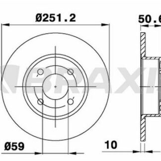 ARKA FREN AYNASI (DISKI) BRAVO II LINEA 1,4T JET 1,6D 2,0D 06> STILO CROMA 1,6 / 1,9D (251 MM)