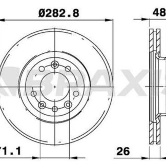 ON FREN DISK AYNASI 407 1.6HDI 1.8 2.016V 2.0HDI 04=> 607 2.0 00=> 508 10=> (283X26X5DLXHAVALI) / (DF4