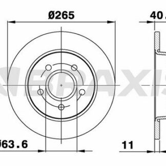 ARKA FREN DISK AYNASI FOCUS II 04 /> FOCUS II C MAX 03>07 C MAX 07 /> 1,6TI 16V / 1,6TDCI / 1,8 MAZDA III 03> OLCU (265 X 11×5 BIJON)