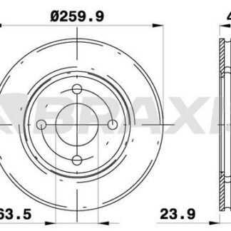 ON FREN DISK AYNASI MONDEO II / III 92>00 SCORPIO 94>98 COUGAR 98>001,6 16V / 1,8 / 2,0I 16V (260 X 24×4D) HAVA SOGUTMALI