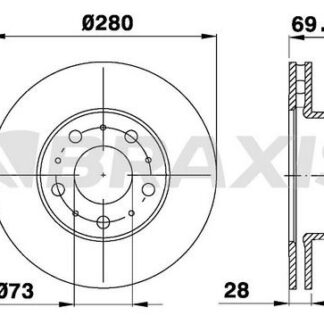 ON FREN DISK AYNASI BOXER III JUMPER III DUCATO III 14Q (15 JANT) / (CAP: 280MM KALINLIK: 28MM) HAVA SOGUTMALI