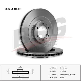 FREN DISK ON L200 96-07 / PAJERO 98- (314-6)