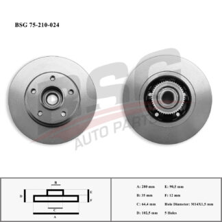 FREN DİSKİ ARKA 280 MM RULMANLI TEKLI PAKET TRAFIC II / VIVARO 01-