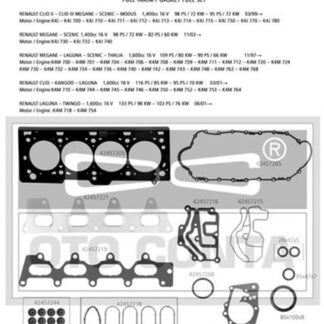 MOTOR TAKIM CONTA FULL SKT KEÇELI MEGANE CLIO LAGUNA LOGAN 1.4 1.6 16V