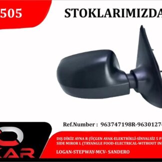 DIS DIKIZ AYNA SAG UCGEN AYAK ELEKTRIKLI SINYALSIZ 5 PINLI LOGAN STEPWAY MCV SANDERO