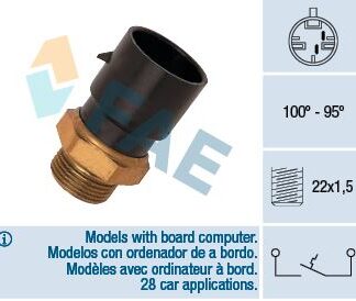 FAN MÜŞÜRÜ 95-100 °C 2 FISLI YUVARLAK SOKET 1.4-1.5-1.6-1.7 ASTRA F CORSA B 91-01