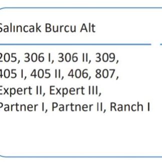 MOTOR YARDIMCI KULAK SAG, ARKA ALT BURCU P205 P309 P305 YM PARTNER P306 XSARA XSARA II XSARA PICASSO C8 P807 ZX C15 JUMPY III EXPERT III P406 CAP:30MM