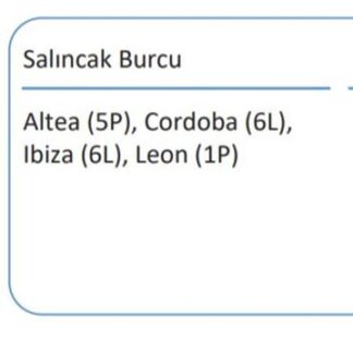 SALINCAK BURCU TRAVERS TAKOZU ARKA POLO 02>10 CORDOBA 06>09 FABIA 00>10 ROOMSTER 06>10