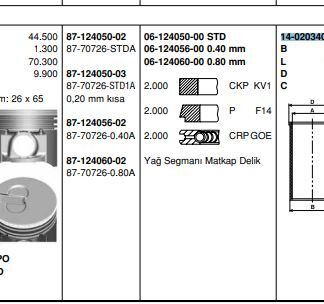 MOTOR GOMLEK DOBLO 1,9D / JTD (82,00mm) / (STD)